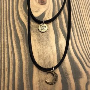 Love You To The Moon And Back Choker Necklace
On soft Satin black rope